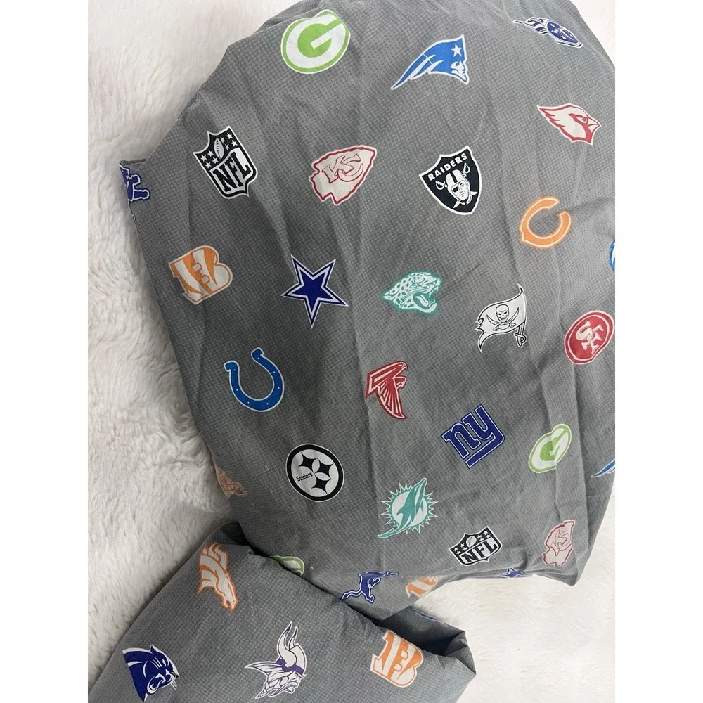 Pottery Barn Teen NFL Brights Football Logo Size FULL Fitted and Flat Sheet Set